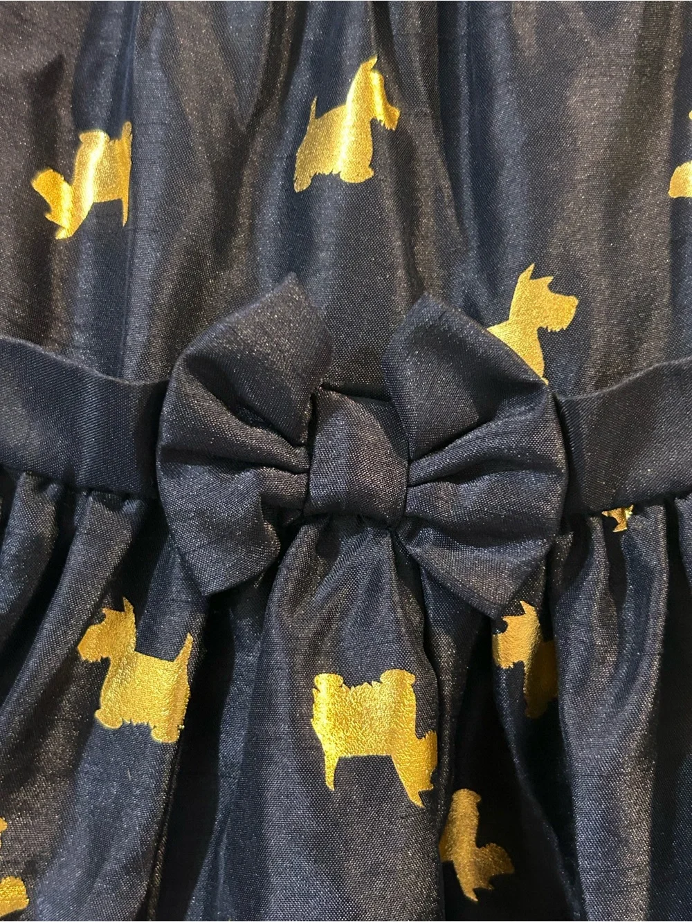 Gymboree Navy Blue Dress with Gold Dog Print